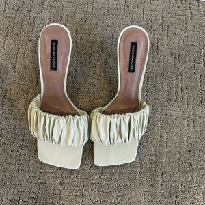 BCBGMaxAzria Cream Mules